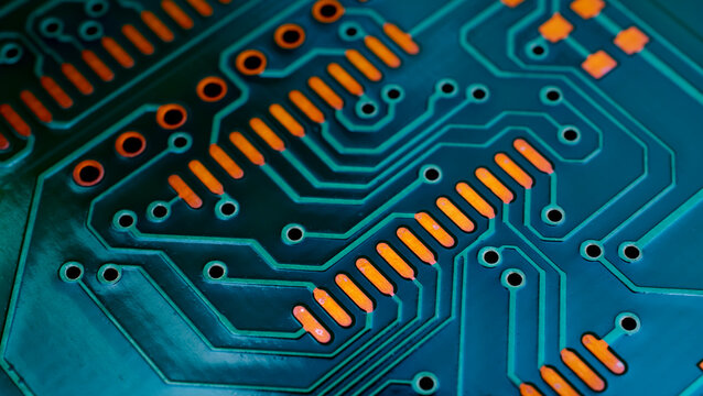 a printed circuit board in blue