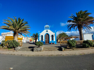Fototapeta na wymiar Church of San Telmo at Puerto de Sardina - traditional fishing village in Grand Canary, Spain