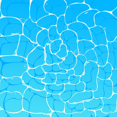 Fototapeta Tło - niebieska tafla wody. Refleksy na wodzie, błyszczące fale. Tekstura, widok z góry na powierzchnię wody. Wzór - ilustracja wektorowa. obraz