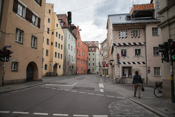 Wandering through the old streets of Regensburg.
