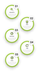 Vertical infographic design with icons and 5 options or steps. Thin line. Infographics business concept. Can be used for info graphics, flow charts, presentations, mobile web sites, printed materials.