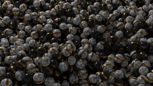 Black White Gold Marble Balls