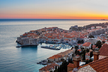 Dubrovnik Croatia Old Town Sunset