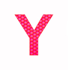 Uppercase letter Y - Silicone background with red hexagons