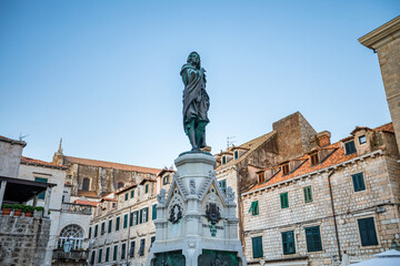 Obraz premium Old Town Dubrovnik Gundulic Statue