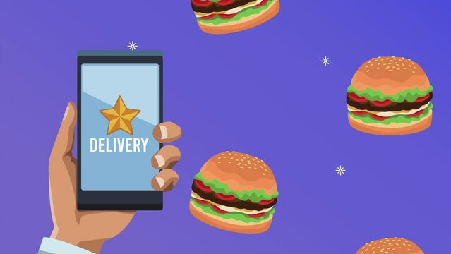 food delivery service lettering animation