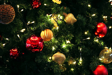 Obraz na płótnie Canvas Christmas tree decoration as background material