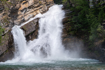 Obraz premium Close up of the Cameron Falls waterfall in Waterton Lakes National Park, Canada