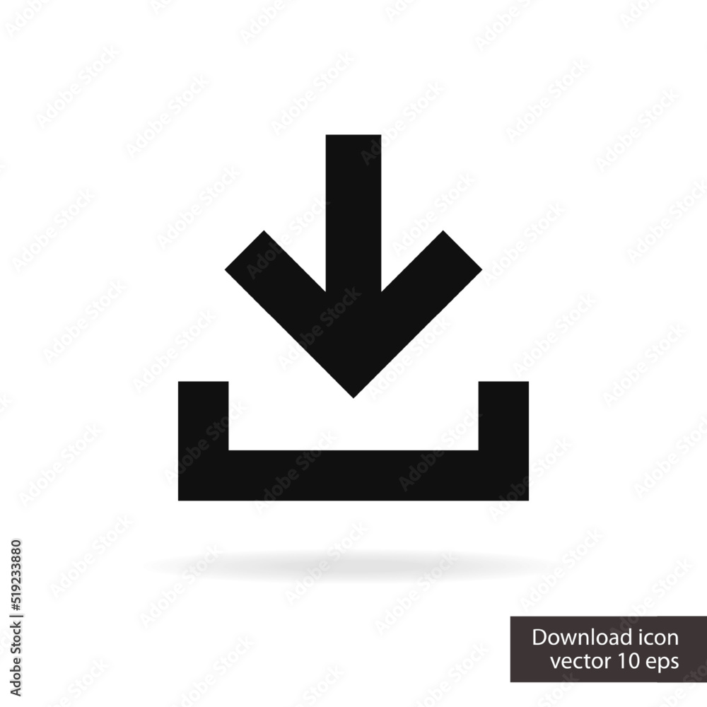 Canvas Prints download vector icon isolated on white background for install sign, upload button, load symbol, web 