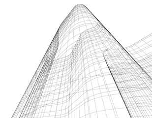 Architectural drawing vector illustration on white background