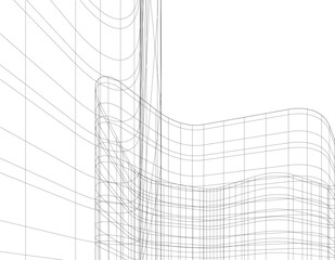 Architectural drawing vector illustration on white background