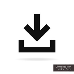 Download vector icon isolated on white background for install sign, upload button, load symbol, web site or mobile app. 10 eps