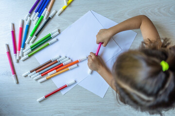 girl making a drawing