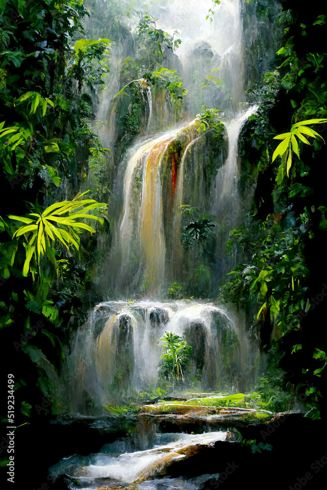 Poster jungle waterfall