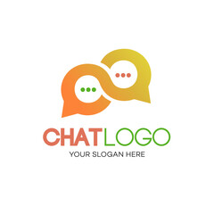 Chat logotype gradient style for community, chat bot, chatting technology, social media, support, connection, consulting agency, business, teamwork, forum, app. Vector 10 eps