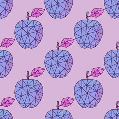 Geometric polygonal fruit seamless apples pattern for wrapping paper and clothes print and kids and fabrics