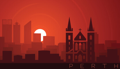 Obraz premium Perth Low Sun Skyline Scene