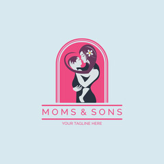 Moms and Sons logo illustration template design for brand or company and other