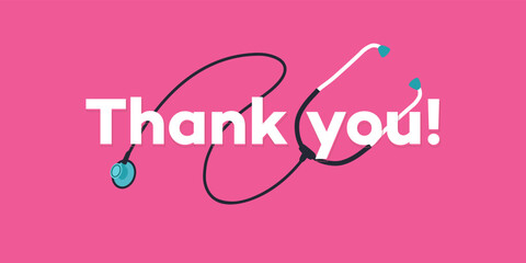 Thank you doctors and nurses, medical staff, disinfectors, immunologists, virologists, epidemiologists banner - concept illustration. Doctor is a hero. Novel coronavirus 2019-nCoV. Virus Infection