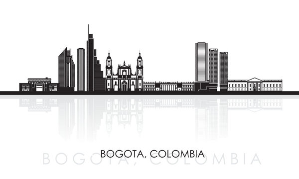 Silhouette Skyline panorama of city of Bogota, Colombia - vector illustration