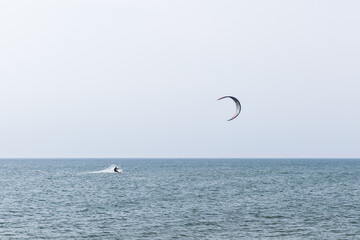 kite surfing in the sea