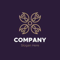 abstract flower company logo template vector design