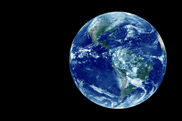 Naklejka na ściany i meble Planet earth on a black background. Elements of this image furnished by NASA