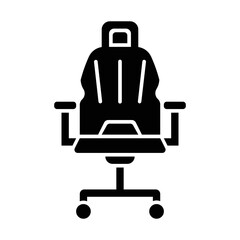 Gaming Chair icon, full black. Suitable for content design, poster, banner, or video editing needs