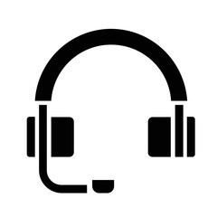 Headset icon, full black. Suitable for content design, poster, banner, or video editing needs
