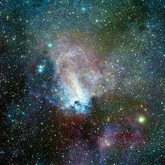 Nebula M17 Omega in blue light. Elements of this picture furnished by NASA © Claudio Caridi