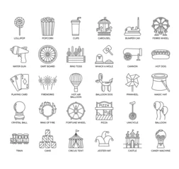 Deurstickers Set of Fair thin line icons for any web and app project. © AmethystStudio