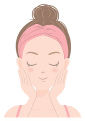 スキンケアをしている女性-03