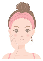 スキンケアをしている女性-10