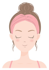 スキンケアをしている女性-01