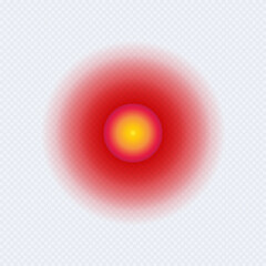 Pain symbol isolated on transparent background. Concentration medical sign for painkiller drugs, infographic, headache, muscular and stomach ache designation. vector 10 eps