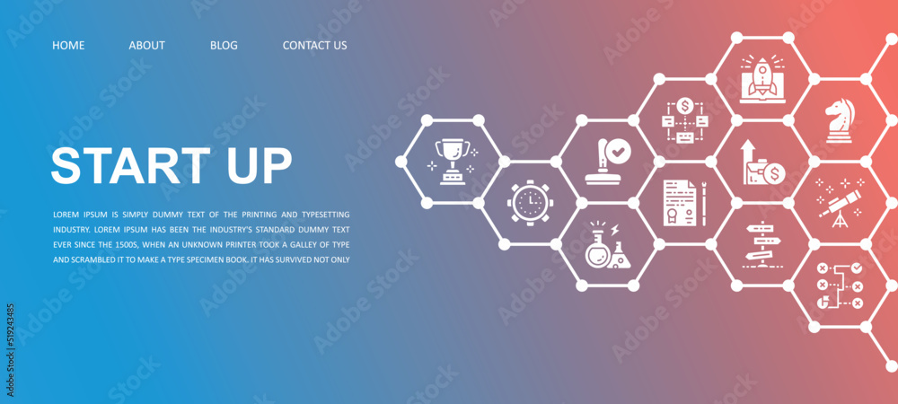 Poster start up landing page template. time management, idea generation, presentation mobile website vector