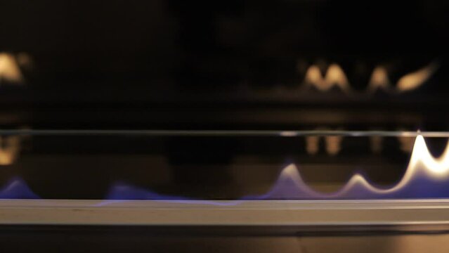 Bio fireplace burning on ethanol