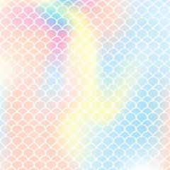 Holographic scale background with gradient mermaid.