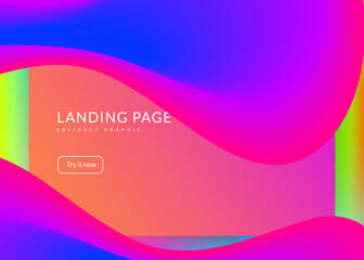 Liquid fluid with dynamic elements and shapes. Landing page.