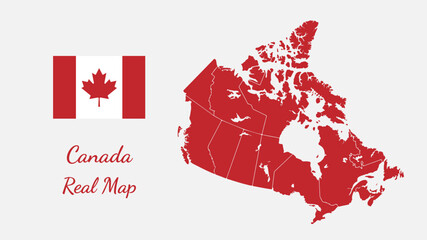 Canada real map vector