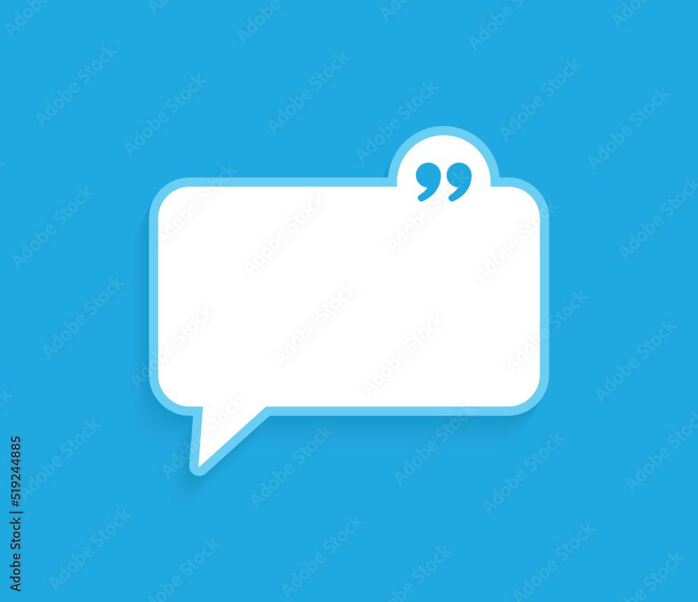Poster Quote message empty template vector illustration. Templates of texting quote frame box for definition, remark, and citation design.