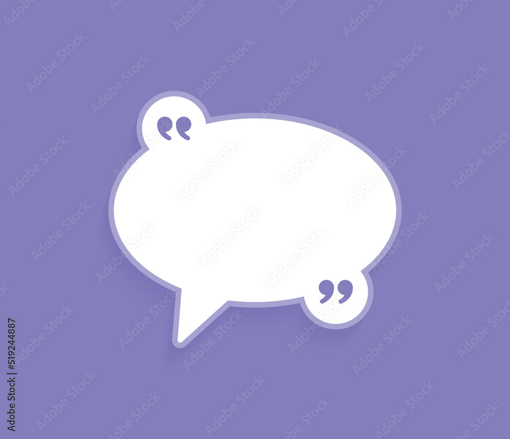 Poster quote message bubble frame blank template vector illustration.