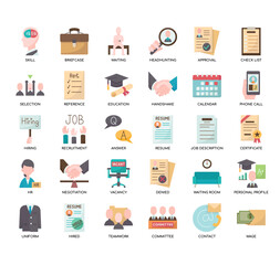 Set of Job Interview thin line icons for any web and app project. - obrazy, fototapety, plakaty