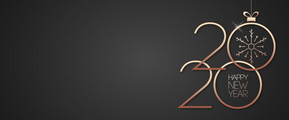 2020 Happy New Year celebration backgound golden style for layout design, calendar, holiday cover, flyer, brochure, party poster, greeting card, invitation. Luxury festive banner. vector 10 eps