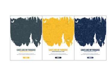 caving and climbing gear background.Travel equipment, accessories, clothes, etc. for speleology