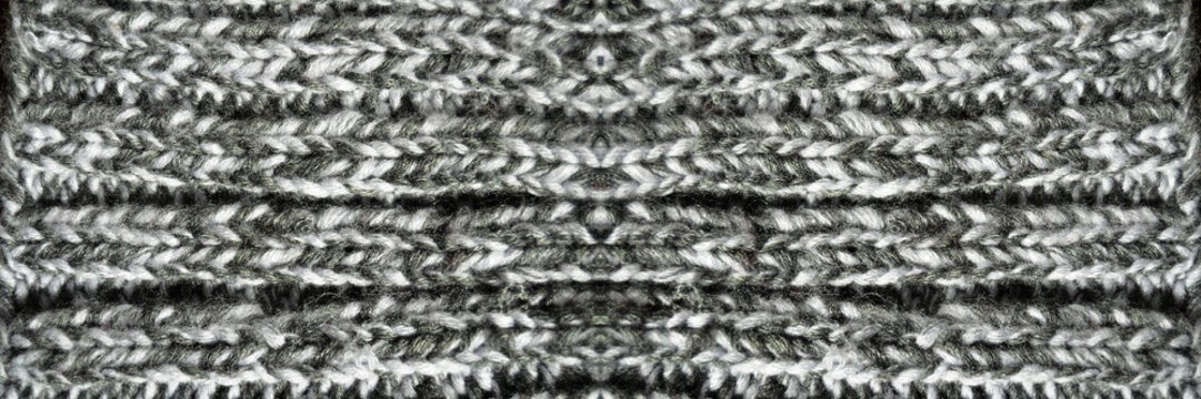 Handmade Knitted Fabric Grey Wool Background Texture