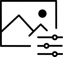 Black and White Photo Editing Icon. Vector Social Media Icon