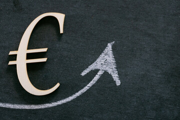Euro growth. Rise in the exchange rate.growth of the exchange rate.Euro currency status.rise of the...