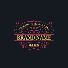 vintage logo template with grunge effect