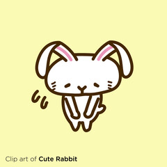 ウサギのキャラクターイラストシリーズ　「ごめんなさい」